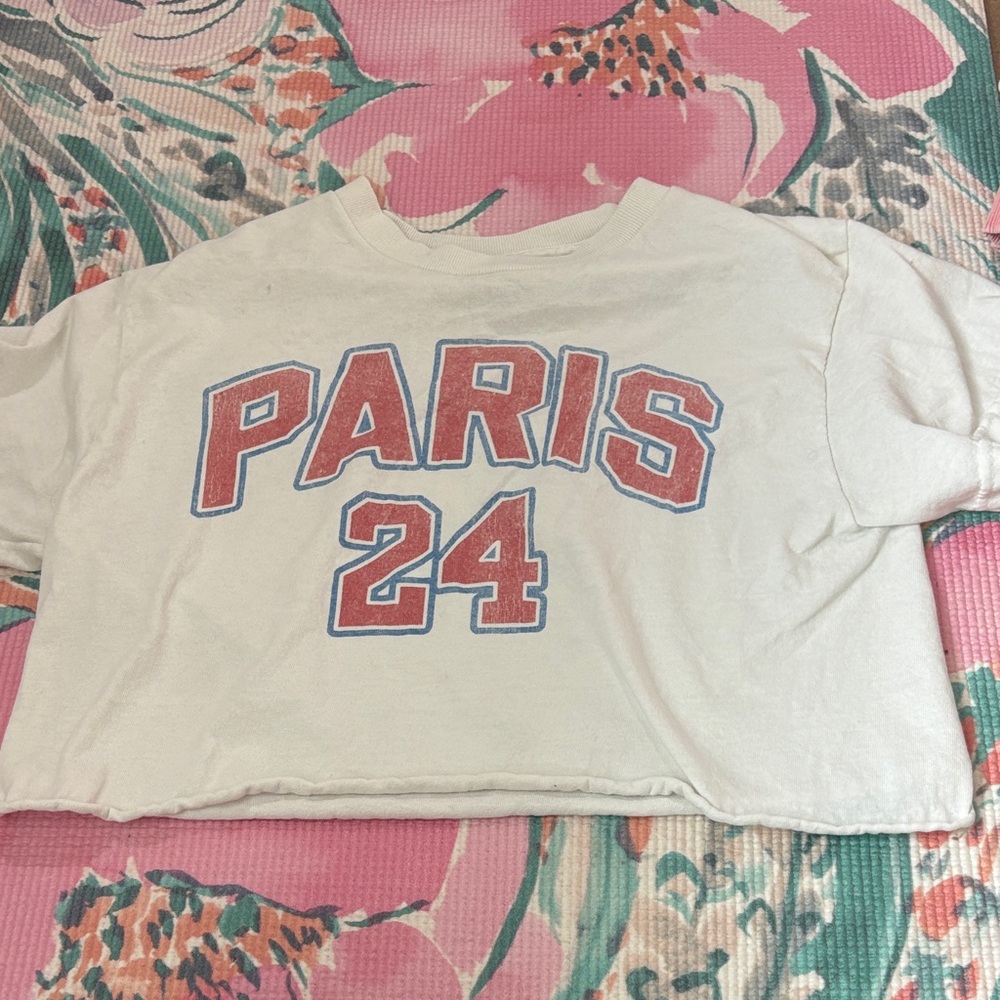 Kids White Paris Graphic Tee
